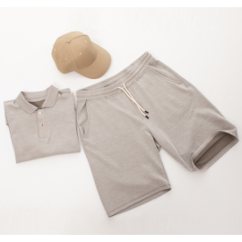 Faraday Clothing Silver Hollow Fiber Short Sleeve Shirt Shorts Set for EMF Protection  Faraday Clothing Silver Hollow Fiber Short Sleeve Shirt Shorts Set for EMF Protection